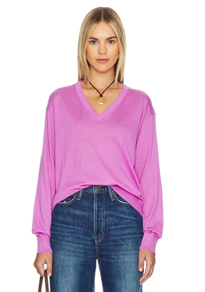 Guest In Residence Airy V Sweater in Fuchsia. Size M, S, XL, XS.