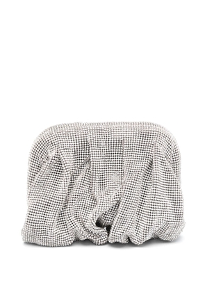 Benedetta Bruzziches rhinestone-embellished draped clutch bag - White