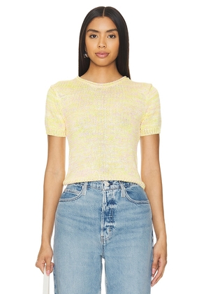 Guest In Residence Speckled Crop Tee in Yellow. Size M, S, XL, XS.
