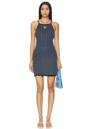 Guest In Residence Checker Tank Dress in Navy. Size M, S, XL, XS.