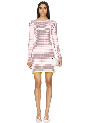 Guest In Residence Stripe Rib Dress in Red. Size M, S, XL, XS.