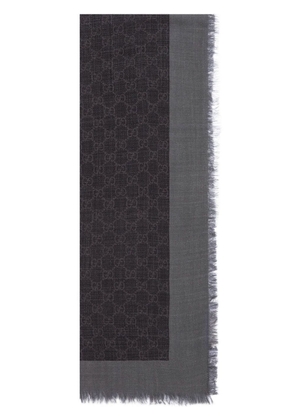 Gucci monogram striped scarf - Black