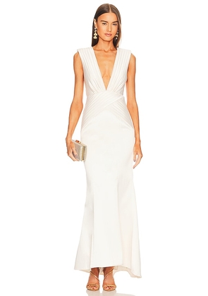 Michael Costello x REVOLVE Sara Gown in Ivory. Size S.