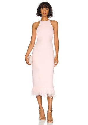 LIKELY Chandler Midi Dress in Blush. Size 8.