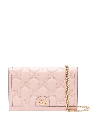 Gucci GG matelassé chain wallet - Pink
