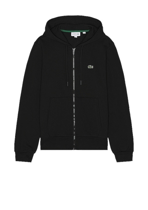 Lacoste Fleece Zipped Hoodie in Black. Size M, XL/1X.
