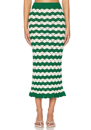 MISA Los Angeles Melina Skirt in Green. Size S, XL, XS.
