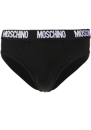 Moschino logo-waistband briefs - Black