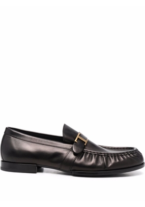 Tod's T-logo leather loafers - Black