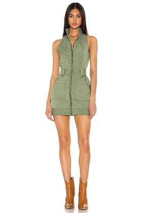 superdown Sofia Belted Mini Dress in Olive. Size XS.