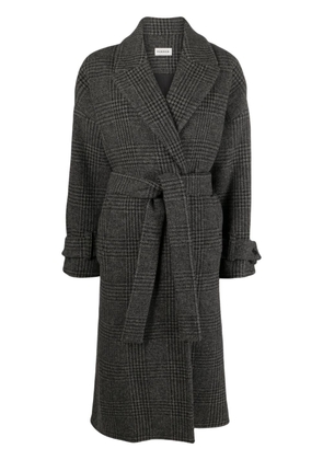 P.A.R.O.S.H. plaid-check pattern belted trench coat - Grey