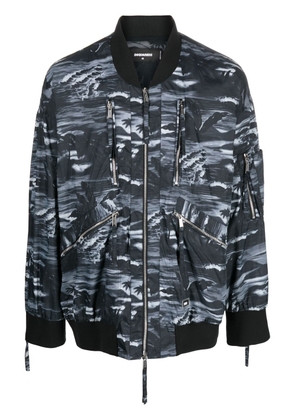 Dsquared2 graphic-print bomber jacket - Blue