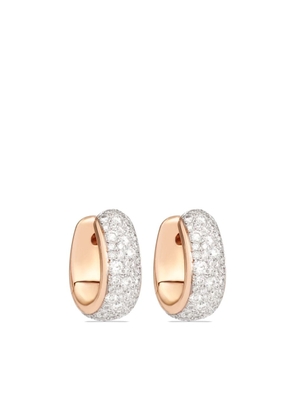 Pomellato 18kt rose gold diamond Iconic hoop earrings - White