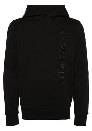 Moncler embroidered-logo cotton hoodie - Black