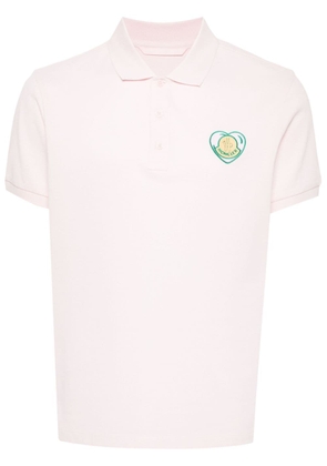 Moncler embroidered-logo cotton polo shirt - Pink