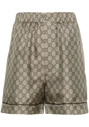 Gucci GG Supreme-print satin shorts - Neutrals