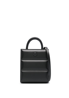 Moncler mini Doudoune leather tote bag - Black