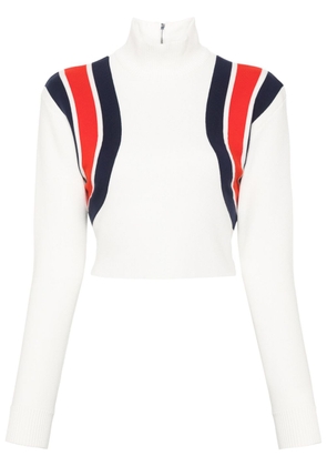 Gucci Sylvie-Web knitted cropped top - White