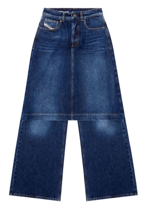 Diesel D-Syren wide-leg skirt-panel jeans - Blue