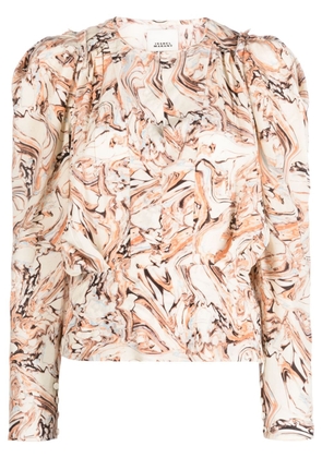 ISABEL MARANT abstract-print silk blouse - Neutrals
