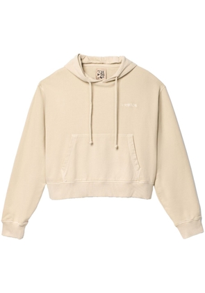 CamperLab logo-embroidered cotton hoodie - Neutrals