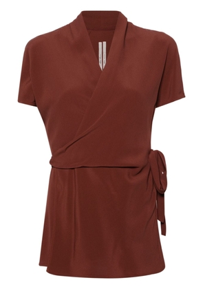 Rick Owens wrapped crepe blouse - Brown