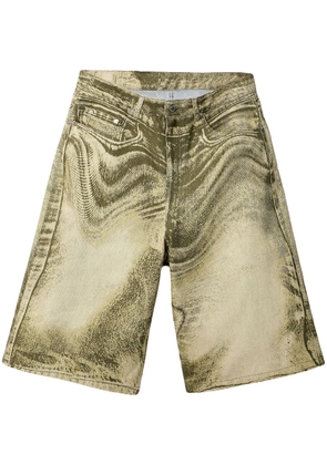 CamperLab swirl-print denim shorts - Green