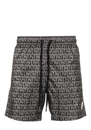 Moncler monogram-print swim shorts - Grey