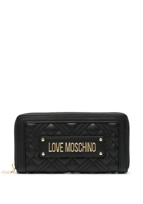Love Moschino logo-plaque quilted wallet - Black