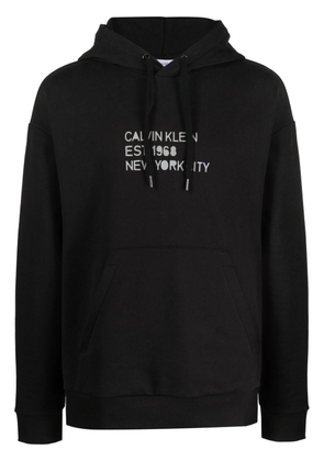 Calvin Klein logo-print cotton hoodie - Black