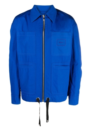 Versace zip-up shirt jacket - Blue