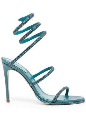 René Caovilla Cleo 95mm crystal-embellished sandals - Blue