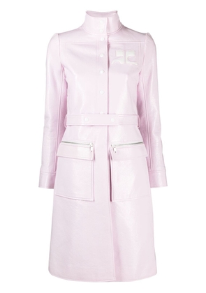 Courrèges logo-patch trench coat - Pink