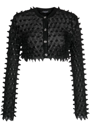 Versace spike-textured cropped cardigan - Black