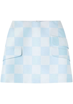Versace check-pattern mini skirt - Blue