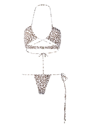 Manokhi leopard-print bikini set - White