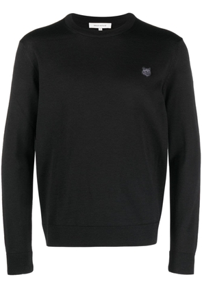 Maison Kitsuné logo-appliqué crew-neck sweatshirt - Black