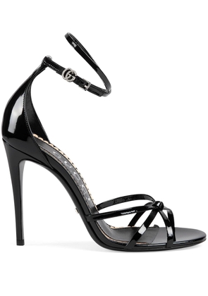 Gucci 110mm Double G patent-finish sandals - Black