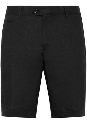 Billionaire logo-embroidered linen chino shorts - Black