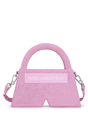 Karl Lagerfeld small Ikon K Crystal top-handle bag - Pink