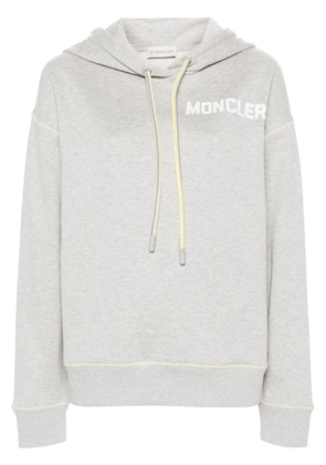 Moncler logo-embroidered cotton hoodie - Grey