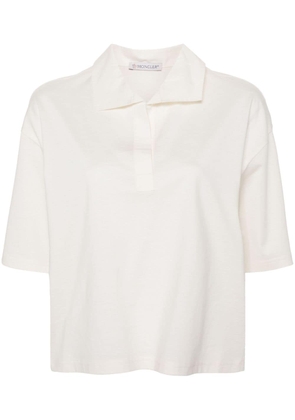 Moncler logo-patch jersey polo shirt - White