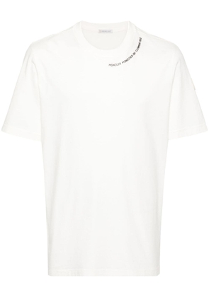 Moncler rubberised-logo cotton T-shirt - Neutrals