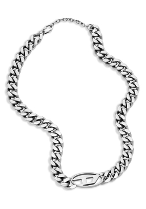 Diesel Oval D curb-chain necklace - Silver