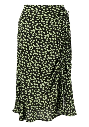 tout a coup floral-print tiered skirt - Black