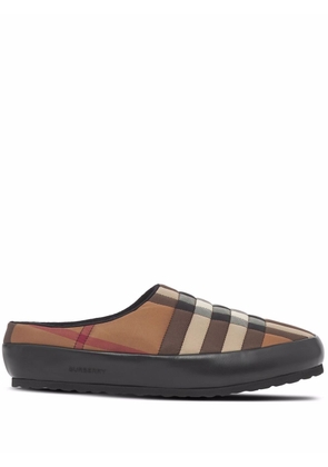 Burberry check-pattern slippers - Brown