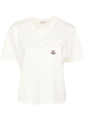 Moncler tweed pocket-detail T-shirt - Neutrals
