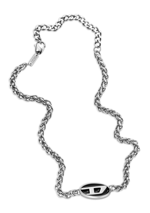 Diesel logo-pendant chain necklace - Silver