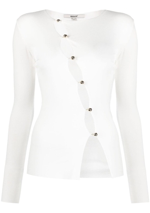 MANURI Nina asymmetric button-up cardigan - White