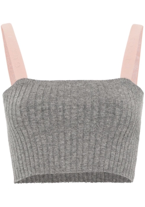Gucci ribbed-knit cropped top - Grey